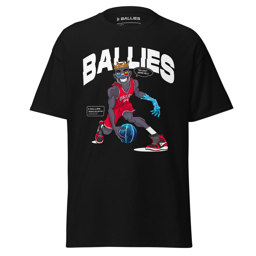 Dribbling Ballie Front Print - Black T-shirt