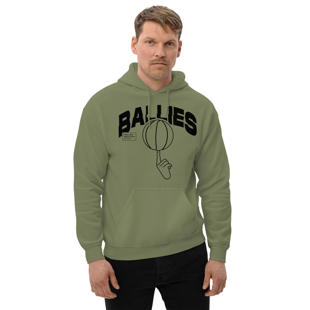 Ballies Emblem Front Print - Military Green Hoodie